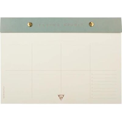 Clairefontaine 107846C Flying Spirit Green bloc planner à rivets 24x17cm 60 feuillets imprimés détachables. Clairefontaine 107846C Flying Spirit Green bloc planner à rivets 24x17cm 60 feuillets imprimés détachables.