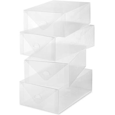 Whitmor Clear Vue damskobox set med 4, vit, 4er-set Whitmor Clear Vue damskobox set med 4, vit, 4er-set