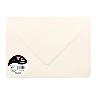 Clairefontaine 56040C Paquet de 20 Enveloppes Gommées Format C5 16,2x22,9cm 120g/m² Coloris Blanc Naturel Invitation Evènements et Correspondance Gamme Pollen Papier Premium Clairefontaine 56040C Paquet de 20 Enveloppes Gommées Format C5 16,2x22,9cm 120g/m² Coloris Blanc Naturel Invitation Evènements et Correspondance Gamme Pollen Papier Premium