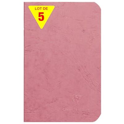 Clairefontaine 734166Cpack Age Bag carnet piqué 9x14cm 96p ligné rose antique PAQ DE 5 Clairefontaine 734166Cpack Age Bag carnet piqué 9x14cm 96p ligné rose antique PAQ DE 5