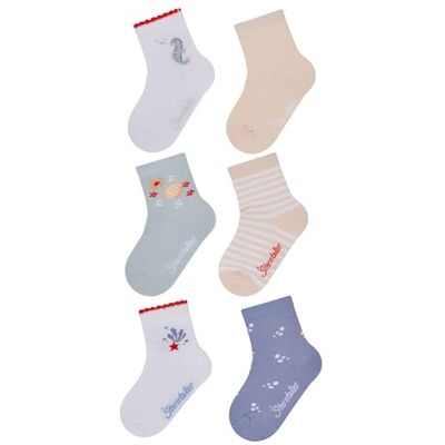 Sterntaler Baby Socken 6er Seepferdchen Strumpor 6 Sjöhästar, Vita, 30 Sterntaler Baby Socken 6er Seepferdchen Strumpor 6 Sjöhästar, Vita, 30