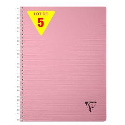 Clairefontaine 327124Cpack Linicolor cahier reliure intégrale 21x29,7cm 180p Q.5x5 ESSENCE Rose pétale PAQ DE 5 Clairefontaine 327124Cpack Linicolor cahier reliure intégrale 21x29,7cm 180p Q.5x5 ESSENCE Rose pétale PAQ DE 5