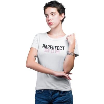 REPUBLIC OF CALIFORNIA Imperfect mamma ofullkomlig mamma T-shirt, mors dag present, avslappnad stil, humor, mammakläder, original presentidé, fars dag, Vitt och blått, M REPUBLIC OF CALIFORNIA Imperfect mamma ofullkomlig mamma T-shirt, mors dag present, avslappnad stil, humor, mammakläder, original presentidé, fars dag, Vitt och blått, M