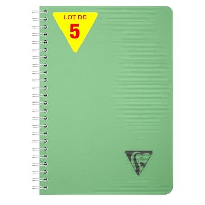 Clairefontaine 327501Cpack Linicolor carnet reliure intégrale 14,8x21cm 180p Q.5x5 ESSENCE Vert sauge PAQ DE 5 Clairefontaine 327501Cpack Linicolor carnet reliure intégrale 14,8x21cm 180p Q.5x5 ESSENCE Vert sauge PAQ DE 5