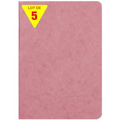 Clairefontaine 733106Cpack Age Bag cahier piqué 14,8x21cm 96p uni rose antique PAQ DE 5 Clairefontaine 733106Cpack Age Bag cahier piqué 14,8x21cm 96p uni rose antique PAQ DE 5