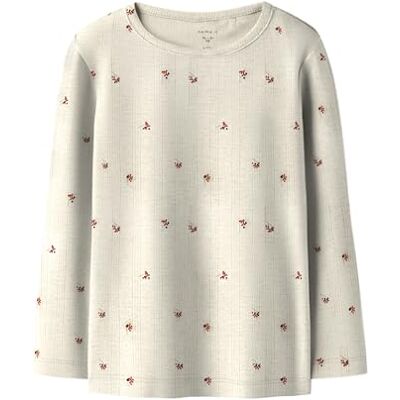 NAME IT Nmfberries Ls Slim Top, Peyote melange, 104 NAME IT Nmfberries Ls Slim Top, Peyote melange, 104