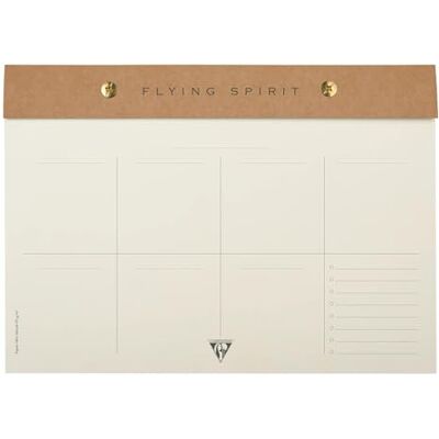 Clairefontaine 103846C Flying Spirit Kraft bloc planner à rivets 24x17cm 60 feuillets imprimés détachables. Clairefontaine 103846C Flying Spirit Kraft bloc planner à rivets 24x17cm 60 feuillets imprimés détachables.