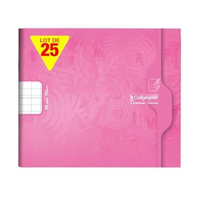 Clairefontaine Calligraphe 7703Cpack En uppsättning med 25 rosa dagis anteckningsböcker (ett varumärke från ) 17 x 14,7 cm 24 sidor med dubbla rader 3 mm vertikalt interline papper 70 g - Clairefontaine Calligraphe 7703Cpack En uppsättning med 25 rosa dagis anteckningsböcker (ett varumärke från ) 17 x 14,7 cm 24 sidor med dubbla rader 3 mm vertikalt interline papper 70 g -