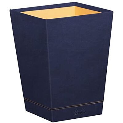 Clairefontaine RHODIA 194627C Corbeille à Papier Bleu Nuit 24x24x32 cm Piqûres Sellier Orange Extérieur Simili Cuir-Collection Home Office Rhodiarama Organisation de Bureau & Rangement Design Clairefontaine RHODIA 194627C Corbeille à Papier Bleu Nuit 24x24x32 cm Piqûres Sellier Orange Extérieur Simili Cuir-Collection Home Office Rhodiarama Organisation de Bureau & Rangement Design