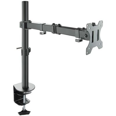 VoltShine Bordsstativ för bildskärm, vridning och lutning, 1 arm, kompatibel med 13-32 tums skärmar, svart färg, perfekt för platsbesparande och enkel ergonomi. VoltShine Bordsstativ för bildskärm, vridning och lutning, 1 arm, kompatibel med 13-32 tums skärmar, svart färg, perfekt för platsbesparande och enkel ergonomi.