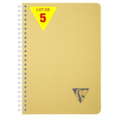Clairefontaine 327502Cpack Linicolor carnet reliure intégrale 14,8x21cm 180p Q.5x5 ESSENCE Jaune paille PAQ DE 5 Clairefontaine 327502Cpack Linicolor carnet reliure intégrale 14,8x21cm 180p Q.5x5 ESSENCE Jaune paille PAQ DE 5