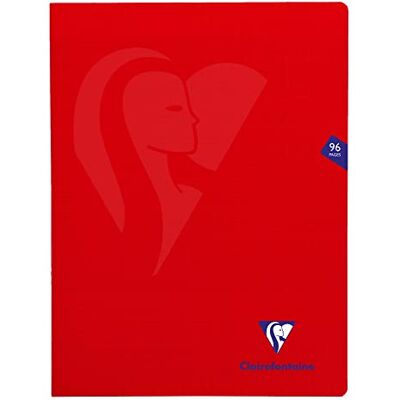 Clairefontaine 333361C Ett set med 10 röda Mimesys häftade anteckningsböcker 24 x 32 cm 96 sidor med stora rutor 90 g vitt papper polyproomslag Clairefontaine 333361C Ett set med 10 röda Mimesys häftade anteckningsböcker 24 x 32 cm 96 sidor med stora rutor 90 g vitt papper polyproomslag