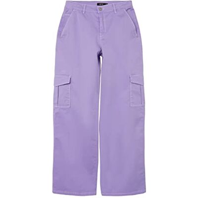 NAME IT Flicka Nlfhilse Hw Wide cargobyxa, Sand Verbena/detalj: vita sömmar, 152 cm NAME IT Flicka Nlfhilse Hw Wide cargobyxa, Sand Verbena/detalj: vita sömmar, 152 cm