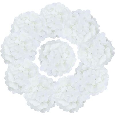Aviviho Konstgjorda Hortensiablommor, vita, 10 st fluffiga hortensior, silkesblommor med stjälkar, för bröllop, mors dag, påsk, blommig bukett, heminredning, fest, dekoration Aviviho Konstgjorda Hortensiablommor, vita, 10 st fluffiga hortensior, silkesblommor med stjälkar, för bröllop, mors dag, påsk, blommig bukett, heminredning, fest, dekoration
