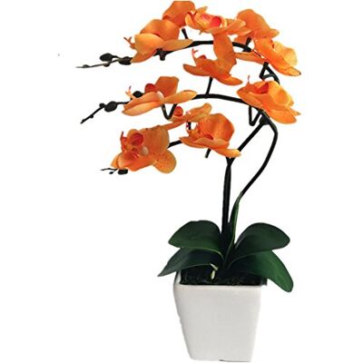 YSZL Konstgjord phalaenopsis orkidé i siden 38 cm hög (orange) YSZL Konstgjord phalaenopsis orkidé i siden 38 cm hög (orange)