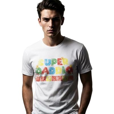 REPUBLIC OF CALIFORNIA Super Daddio Humoristisk fritidskläder för att fira pappor med stil och överraskning på deras fest, Vitt och blått, XXL REPUBLIC OF CALIFORNIA Super Daddio Humoristisk fritidskläder för att fira pappor med stil och överraskning på deras fest, Vitt och blått, XXL