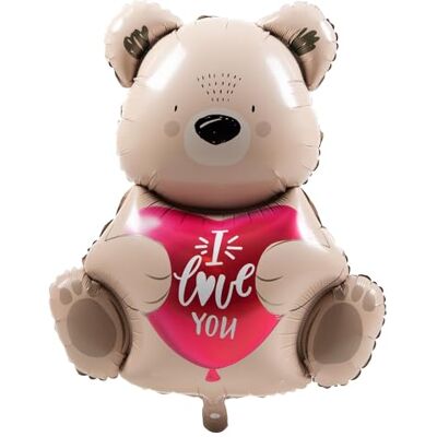 Folat 63794 romantisk dekorativ folieballong, påfyllningsbar med helium-ombre brunbjörn, 'I Love You' – 56 cm. för bröllop, alla hjärtans dag eller mors dag, flerfärgad Folat 63794 romantisk dekorativ folieballong, påfyllningsbar med helium-ombre brunbjörn, 'I Love You' – 56 cm. för bröllop, alla hjärtans dag eller mors dag, flerfärgad
