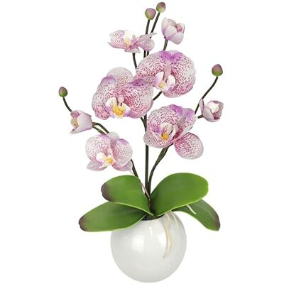 Flair Flower Konstgjord orkidé i skål konstgjord blomma konst orkidé phalaenopsis med ytterkruka konstgjord växt bröllop dekoration fjäril phalaenopsis dekorativ blomma sidenblomma blomarrangemang lila/vit 35 cm Flair Flower Konstgjord orkidé i skål konstgjord blomma konst orkidé phalaenopsis med ytterkruka konstgjord växt bröllop dekoration fjäril phalaenopsis dekorativ blomma sidenblomma blomarrangemang lila/vit 35 cm