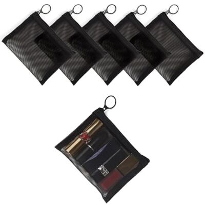 patu Dragkedja nätväskor, skönhet smink kosmetiska tillbehör organisatör, resetoalettsats set förvaringspåse, 5 stycken, svart, Svart, 5x4 Inch (Pack of 5) patu Dragkedja nätväskor, skönhet smink kosmetiska tillbehör organisatör, resetoalettsats set förvaringspåse, 5 stycken, svart, Svart, 5x4 Inch (Pack of 5)