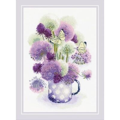 Riolis Counted Cross Stitch Kit 8,5 tum X11.75"-lila allium (14 räkna) Riolis Counted Cross Stitch Kit 8,5 tum X11.75"-lila allium (14 räkna)