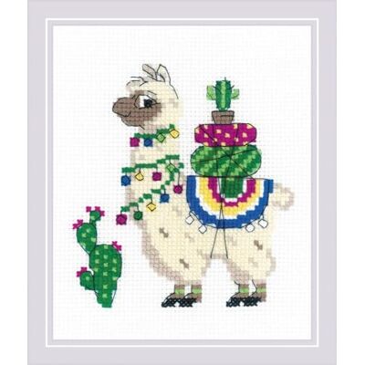 Riolis 1787 korsnäsförpackning lama, siffertmönster korsstygsset, bomull, flerfärgad, 1518 cm Riolis 1787 korsnäsförpackning lama, siffertmönster korsstygsset, bomull, flerfärgad, 1518 cm