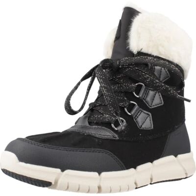 Geox J Flexyper Girl B AB, flickor snöstövel, Mjölksvart, 36 EU Geox J Flexyper Girl B AB, flickor snöstövel, Mjölksvart, 36 EU