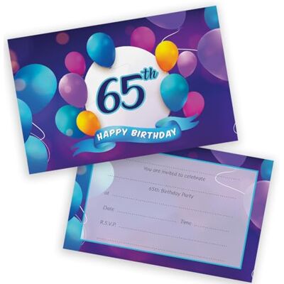 Stuff4 65:e födelsedagsfest inbjudningar män kvinnor – glada ballonger 20-pack – vuxna födelsedagsinbjudningar för vänner familj A6 födelsedag fest inbjudningar inbjudningskort med vikbara kuvert Stuff4 65:e födelsedagsfest inbjudningar män kvinnor – glada ballonger 20-pack – vuxna födelsedagsinbjudningar för vänner familj A6 födelsedag fest inbjudningar inbjudningskort med vikbara kuvert