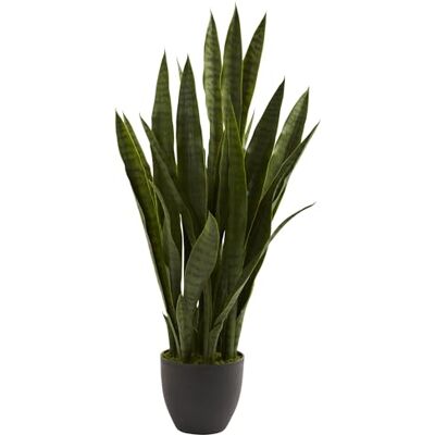 Nearly Natural Nästan naturlig grön 4855 89 cm. Sansevieria med svart planterare Nearly Natural Nästan naturlig grön 4855 89 cm. Sansevieria med svart planterare