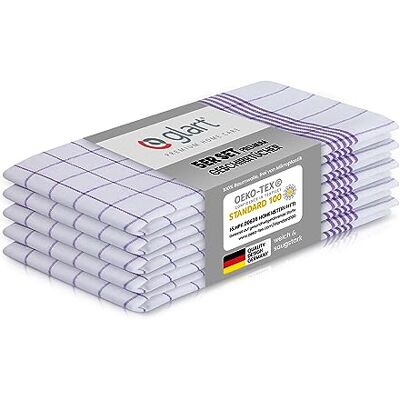 Glart 48KV1 Kökshanddukar, set – 5 stycken à 50 x 70 cm – 100% bomull – 300 GSM – Oeko-TEX certifierad – lila rutiga – kökshanddukar diskmaskinssäkra Glart 48KV1 Kökshanddukar, set – 5 stycken à 50 x 70 cm – 100% bomull – 300 GSM – Oeko-TEX certifierad – lila rutiga – kökshanddukar diskmaskinssäkra