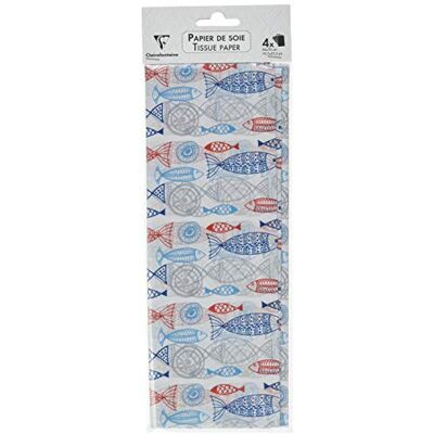 Clairefontaine – 393822AMZC – Papier de soie Paquet de 40 feuilles pliées Dimensions : 50x70cm 18g Motif : Poissons Bleus – 18g Emballage Cadeau, Personnalisation Cadeau, Loisirs Créatifs Clairefontaine – 393822AMZC – Papier de soie Paquet de 40 feuilles pliées Dimensions : 50x70cm 18g Motif : Poissons Bleus – 18g Emballage Cadeau, Personnalisation Cadeau, Loisirs Créatifs