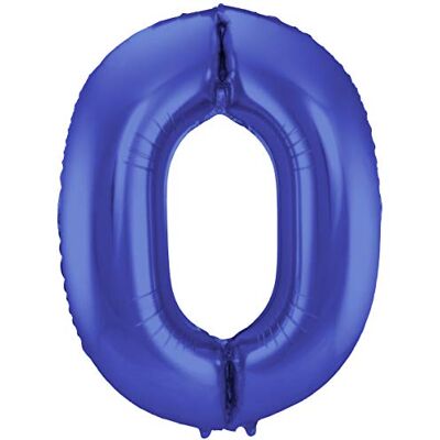 Folat Blå metallfolie ballong nummer 0-86cm Folat Blå metallfolie ballong nummer 0-86cm