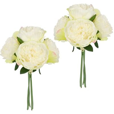 Flair Flower Flair Blomma, konstgjord rosbukett, rosbukett, konstgjorda blommor, konstgjorda rosbukett, bukett, sidenblommor, bukett, blombukett, blomarrangemang, bondrosor, pioner, set om 2, gräddvit Flair Flower Flair Blomma, konstgjord rosbukett, rosbukett, konstgjorda blommor, konstgjorda rosbukett, bukett, sidenblommor, bukett, blombukett, blomarrangemang, bondrosor, pioner, set om 2, gräddvit