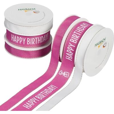 Halbach sidenband premium Happy Birthday-presentbandsset 6 rullar tryckta presentband med födelsedagbokstäver presentförpackning tillbehör Halbach sidenband premium Happy Birthday-presentbandsset 6 rullar tryckta presentband med födelsedagbokstäver presentförpackning tillbehör