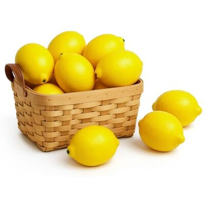 BigOtters 12 st konstgjorda citroner, 9,4 cm x 6,3 cm stor storlek livlig fuskcitron plast falsk gul citron för falsk frukt skål, hem kök bord skåp fest dekor fotografi rekvisita BigOtters 12 st konstgjorda citroner, 9,4 cm x 6,3 cm stor storlek livlig fuskcitron plast falsk gul citron för falsk frukt skål, hem kök bord skåp fest dekor fotografi rekvisita