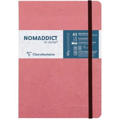 Clairefontaine 793426C Age Bag My.Essential carnet cousu dos carré 14,8x21cm 192p 5x5 rose antique papier ivoire 90g Clairefontaine 793426C Age Bag My.Essential carnet cousu dos carré 14,8x21cm 192p 5x5 rose antique papier ivoire 90g