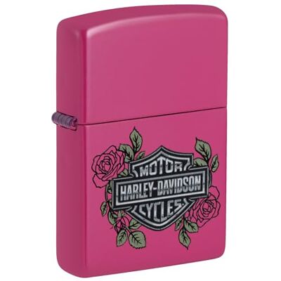 Zippo Stormtändare, lila (Frequency), med färgbild av Harley Davidson-logo, påfyllningsbar och återanvändbar, med vindskyddad design, presentförpackning, tillverkad i USA Zippo Stormtändare, lila (Frequency), med färgbild av Harley Davidson-logo, påfyllningsbar och återanvändbar, med vindskyddad design, presentförpackning, tillverkad i USA