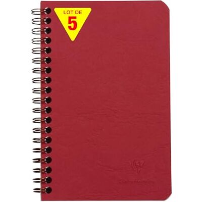 Clairefontaine 786162Cpack En uppsättning med 5 röda ålderspåsar med fickböcker 11 x 17 cm 120 linjerade avtagbara sidor + 3 inläggsfickor med förvaringsfickor läder kornfodral Clairefontaine 786162Cpack En uppsättning med 5 röda ålderspåsar med fickböcker 11 x 17 cm 120 linjerade avtagbara sidor + 3 inläggsfickor med förvaringsfickor läder kornfodral