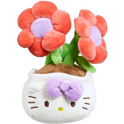 Hello Kitty Plants Plush, 20 cm mjuk leksak med lila band och blommig design, söt -karaktär, officiell licensierad produkt, gåva för fans och samlare, lämplig för åldrar 4 Hello Kitty Plants Plush, 20 cm mjuk leksak med lila band och blommig design, söt -karaktär, officiell licensierad produkt, gåva för fans och samlare, lämplig för åldrar 4