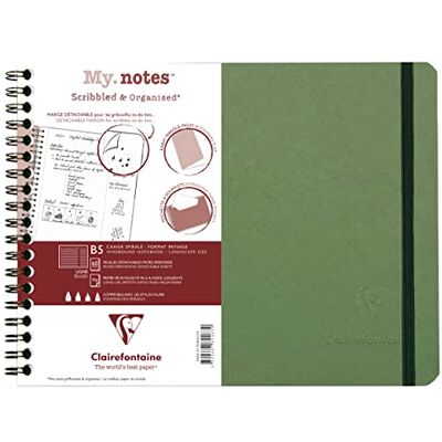 Clairefontaine 782463C Age Bag My.Notes cahier reliure intégrale à marge détachable 25x19cm 120p détach. ligné vert Clairefontaine 782463C Age Bag My.Notes cahier reliure intégrale à marge détachable 25x19cm 120p détach. ligné vert