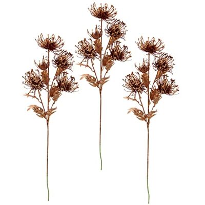 Flair Flower Konstgjord minitistelgren, guld, metallisk, set om 3, konstgjord gren, dekoration, växt, ädeltistel, gren, enkelblomma, vinterblomma, plastblommor, konstgjord växt, AST, brons, 75 x 14 x Flair Flower Konstgjord minitistelgren, guld, metallisk, set om 3, konstgjord gren, dekoration, växt, ädeltistel, gren, enkelblomma, vinterblomma, plastblommor, konstgjord växt, AST, brons, 75 x 14 x