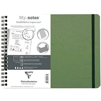 Clairefontaine 782433C Age Bag My.Notes cahier reliure intégrale à marge détachable 25x19cm 120p détach. DOT vert Clairefontaine 782433C Age Bag My.Notes cahier reliure intégrale à marge détachable 25x19cm 120p détach. DOT vert