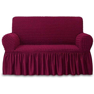 NICEEC Loveseat möbelöverdrag rött loveseat-överdrag 1 del lättanpassat sofföverdrag universellt högt stretch hållbart möbelskydd kärlekssäte med kjol lantlig stil (2-sits vinröd) NICEEC Loveseat möbelöverdrag rött loveseat-överdrag 1 del lättanpassat sofföverdrag universellt högt stretch hållbart möbelskydd kärlekssäte med kjol lantlig stil (2-sits vinröd)