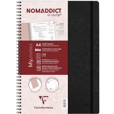 Clairefontaine 783461C Age Bag My.Notes cahier reliure intégrale à marge détachable 21x29,7cm 120p détach. ligné noir Clairefontaine 783461C Age Bag My.Notes cahier reliure intégrale à marge détachable 21x29,7cm 120p détach. ligné noir