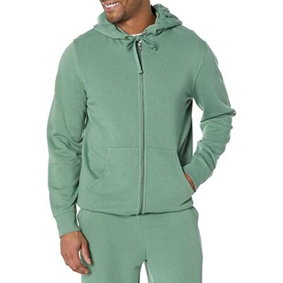 Amazon Essentials långärmad fransk frotté med dragkedja för män (finns i stor och lång), salviagrön, Small Amazon Essentials långärmad fransk frotté med dragkedja för män (finns i stor och lång), salviagrön, Small