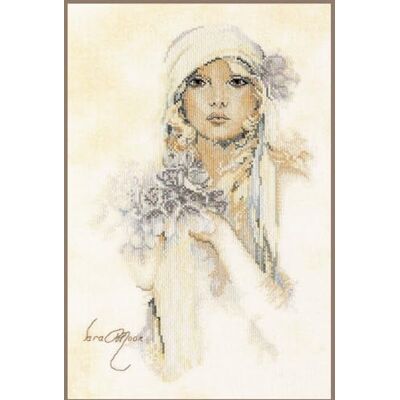Lanarte Sara Moon Korsstygnsset - Ecru - 20x30cm - Linne Lanarte Sara Moon Korsstygnsset - Ecru - 20x30cm - Linne