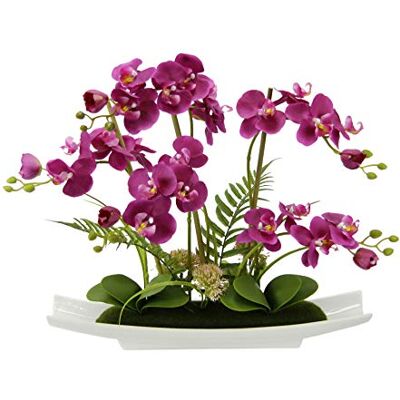 Flair Flower konstgjord blomma fjäril orkidé i skål av keramik konstgjord blomma konststoride phalaenopsis med överkruka konstgjord växt bröllopsdekoration Flair Flower konstgjord blomma fjäril orkidé i skål av keramik konstgjord blomma konststoride phalaenopsis med överkruka konstgjord växt bröllopsdekoration