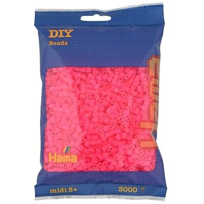 Hama Pärlpåse Ca 3000 Midi Fuse-Pärlor Mosaikdekoration Konst & Hantverk för Kreativa Barn Från 5 år neon fuchsia Hama Pärlpåse Ca 3000 Midi Fuse-Pärlor Mosaikdekoration Konst & Hantverk för Kreativa Barn Från 5 år neon fuchsia