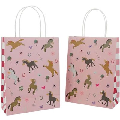 Folat 27508 häst födelsedag dekoration rosa – presentpåsar – Happy Horse – 20 x 27 cm – 6 stycken – hästfest dekoration Folat 27508 häst födelsedag dekoration rosa – presentpåsar – Happy Horse – 20 x 27 cm – 6 stycken – hästfest dekoration