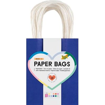 folia 21239/10 Paper Bags BASIC S, 10 kraftpapperspåsar 110 g/m² i 10 färger, ca 12 x 15 x 5,5 cm, för pyssel, dekoration och gåva folia 21239/10 Paper Bags BASIC S, 10 kraftpapperspåsar 110 g/m² i 10 färger, ca 12 x 15 x 5,5 cm, för pyssel, dekoration och gåva