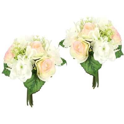 Flair Flower konstgjord rosbukett med hortensior bukett konstgjord blombukett rosor bukett silkesblommor blombukett bukett hortensia-bukett konstgjorda blommor rosor blommor bröllop, ljusrosa Flair Flower konstgjord rosbukett med hortensior bukett konstgjord blombukett rosor bukett silkesblommor blombukett bukett hortensia-bukett konstgjorda blommor rosor blommor bröllop, ljusrosa